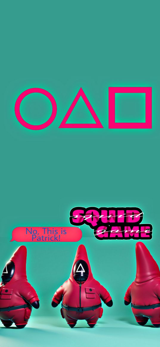 squid game, spongebob, cartoon, patrick, art