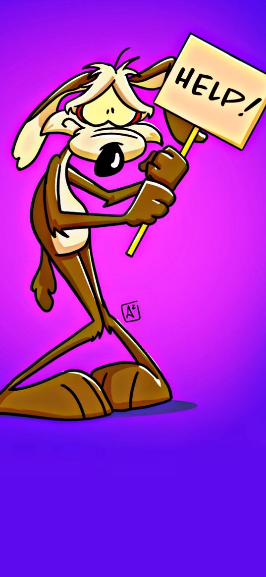 looney tunes, coyote, cartoon, funny, gradient, art