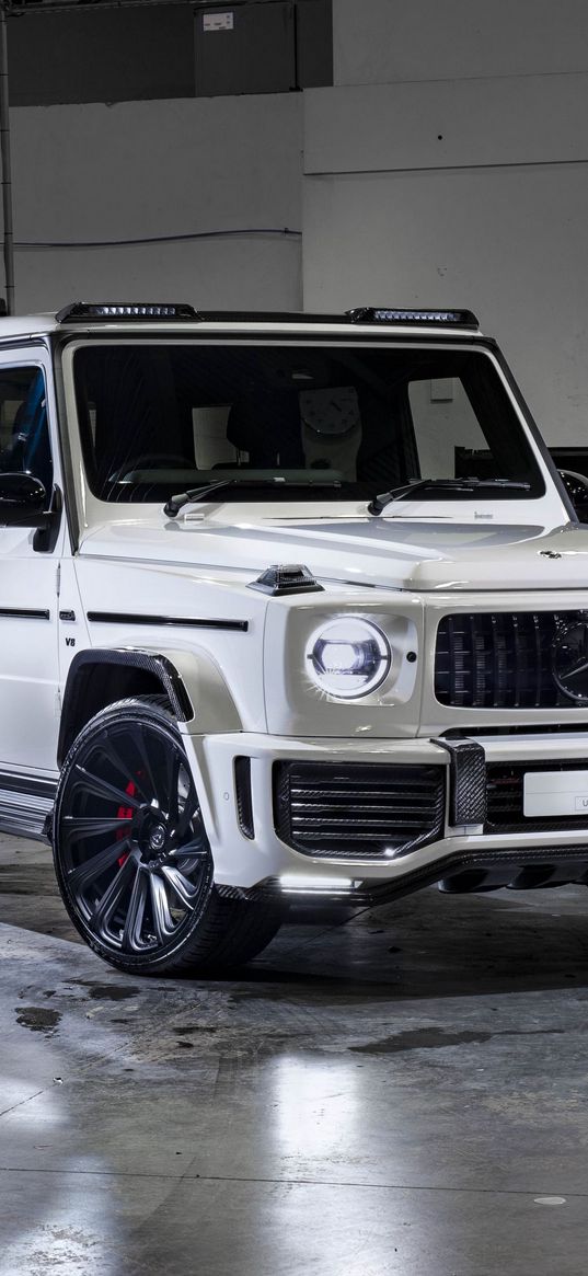 mercedes gelandewagen g63, mercedes, gelandewagen, car, white, garage