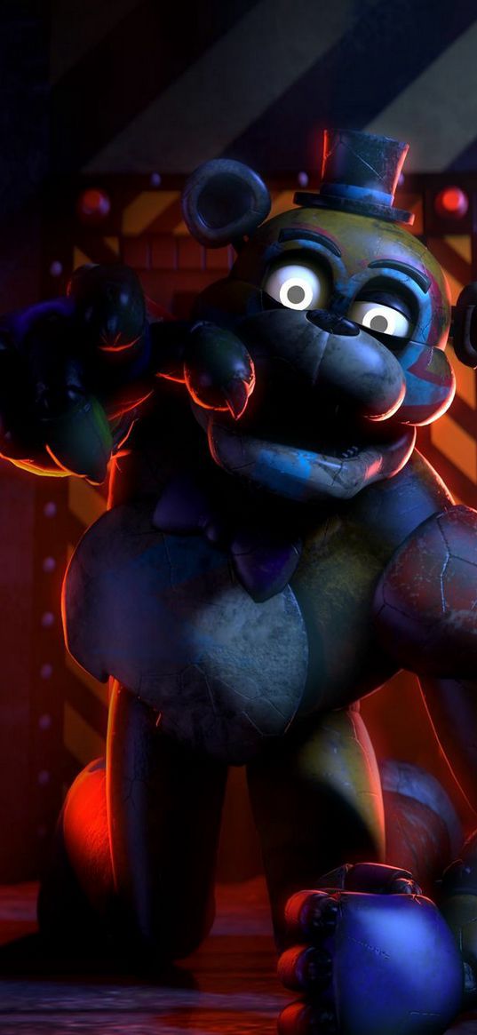 five nights at freddy's, fnaf, video game, teddy bear, scary, night