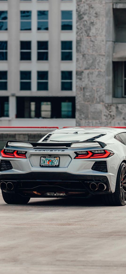 chevrolet corvette, white, car, wallpaper