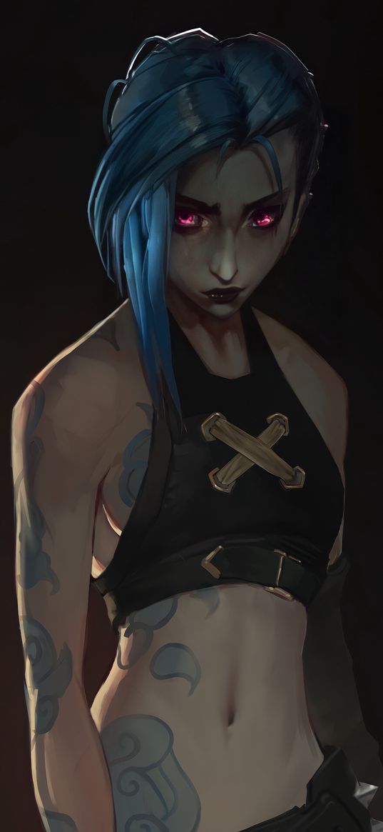 jinx, arcane, league of legends, character, girl