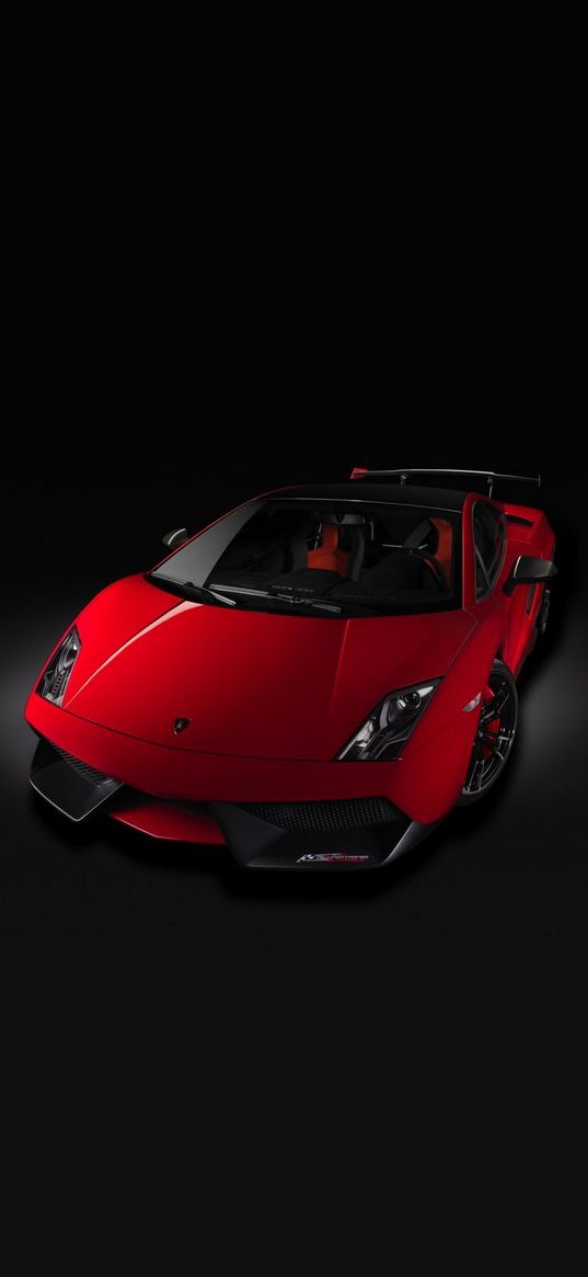 lamborghini aventador, sports car, red, front view