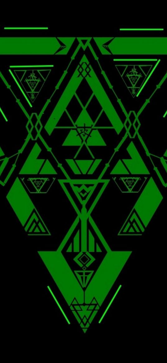 triangle, trinity, green