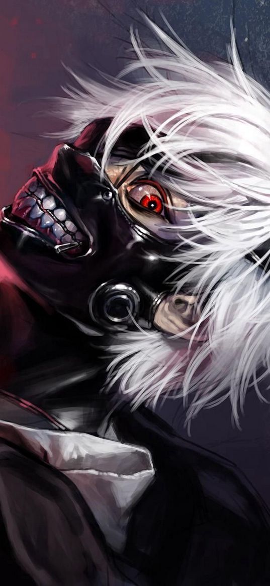 kaneki ken, tokyo ghoul, monster, mask, teeth, anime, art