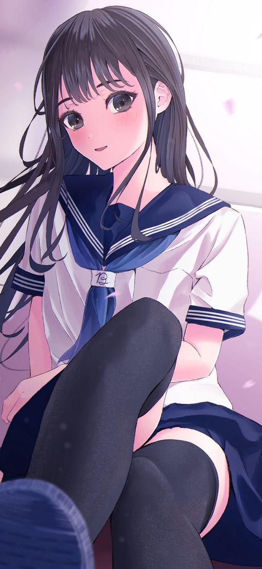 girl, schoolgirl, sailor suit, anime, art