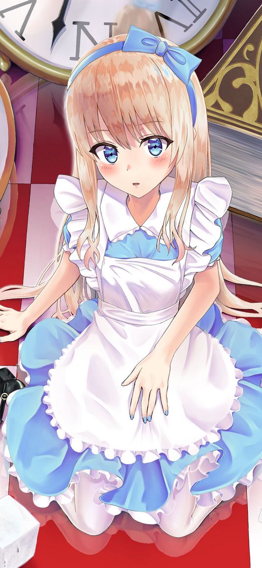 girl, dress, alice in wonderland, anime