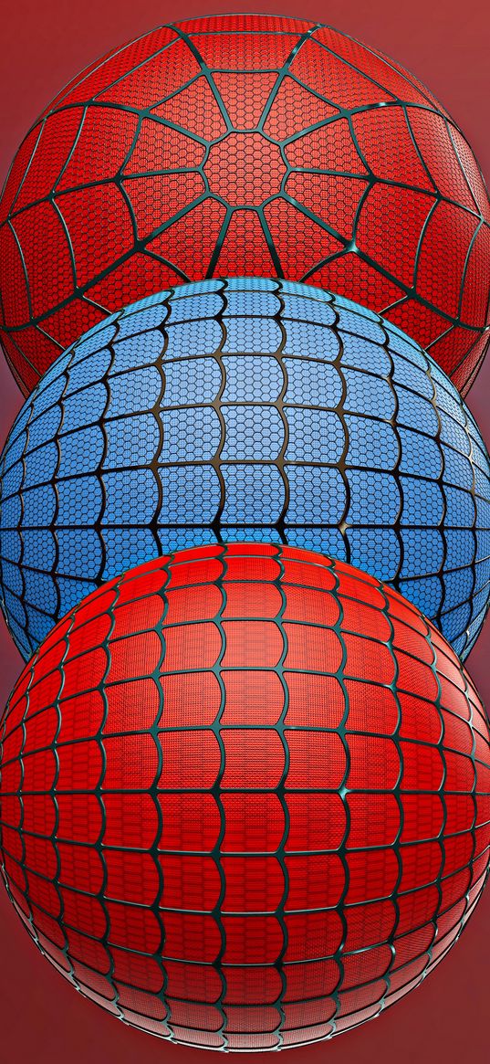 balls, web, spider-man, spiderman, red, blue, black, texture