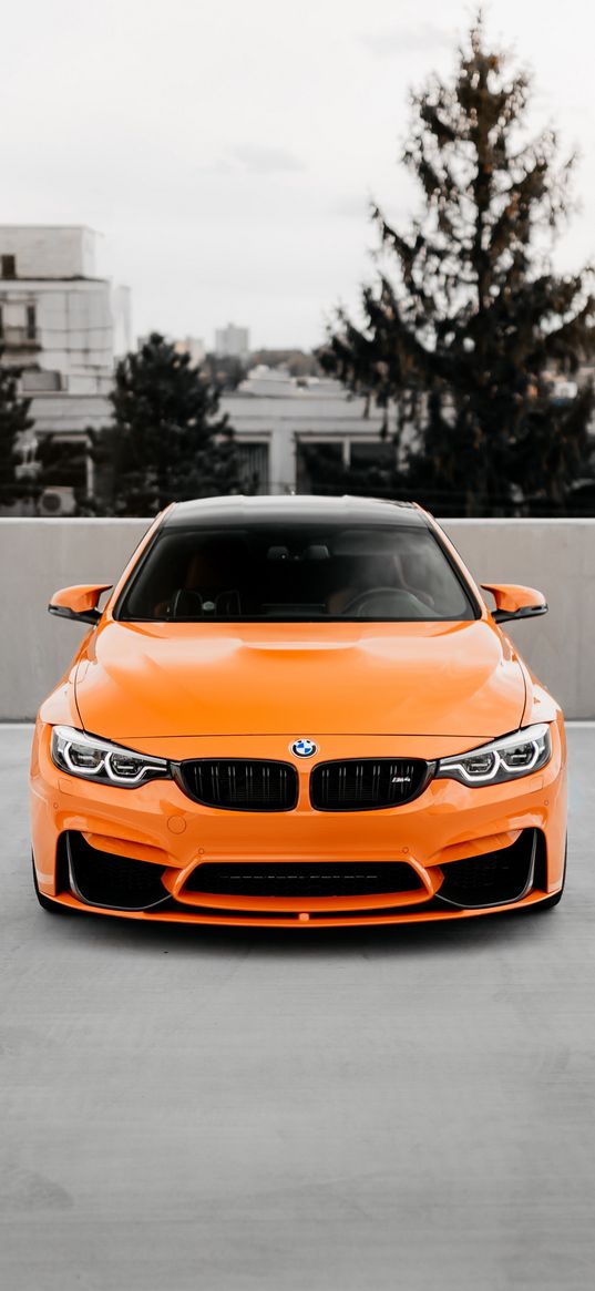 bmw, bmw m4, orange, car