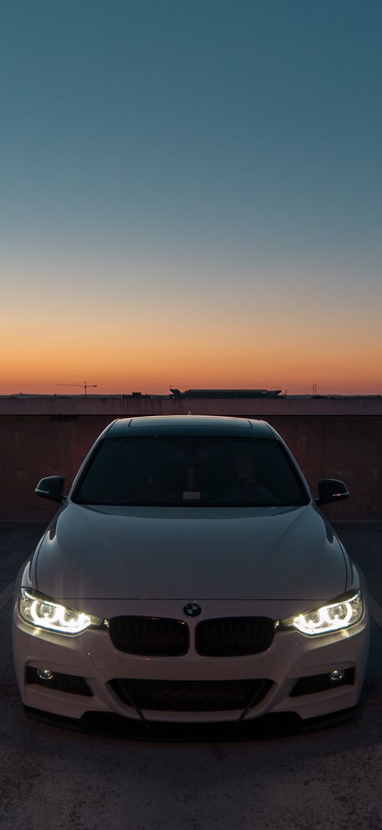 bmw, bmw m3, dark, sunset, car