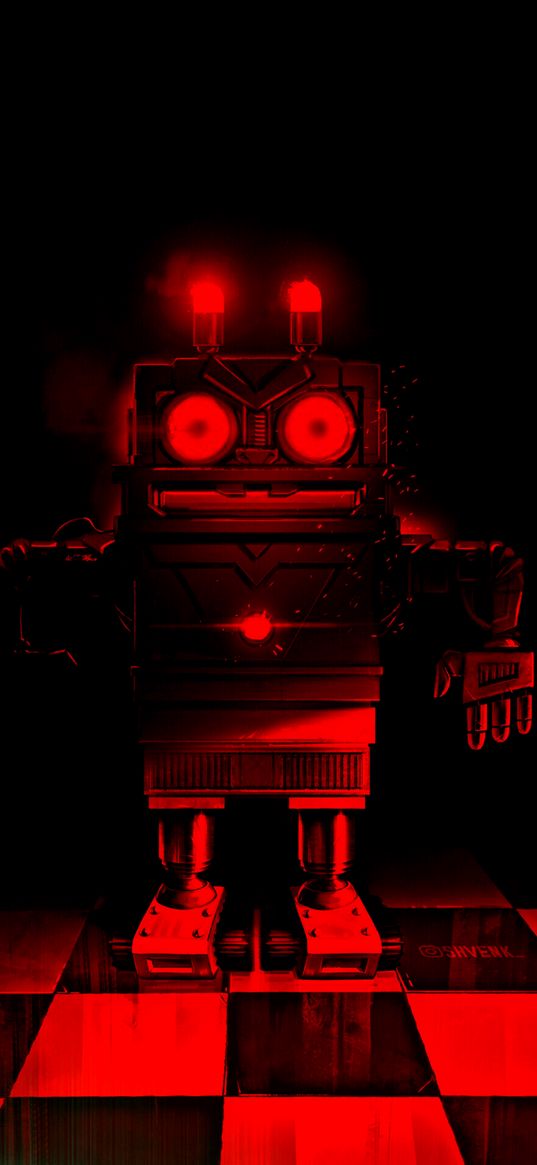 robot, hare, well wait, cartoon, ussr, red, digital art