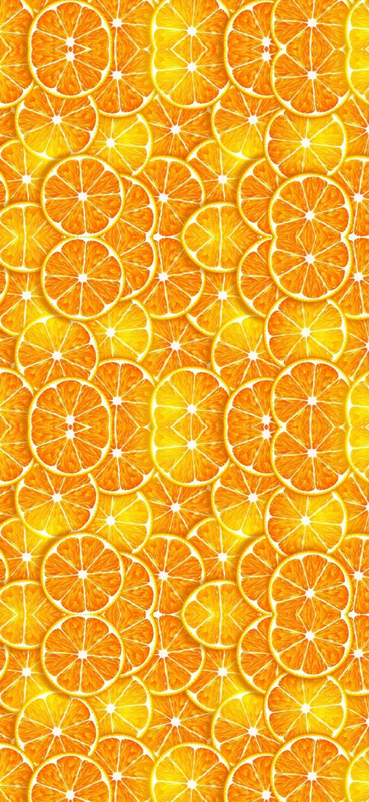 orange, slices, layer, overlay, bright, abstraction, art