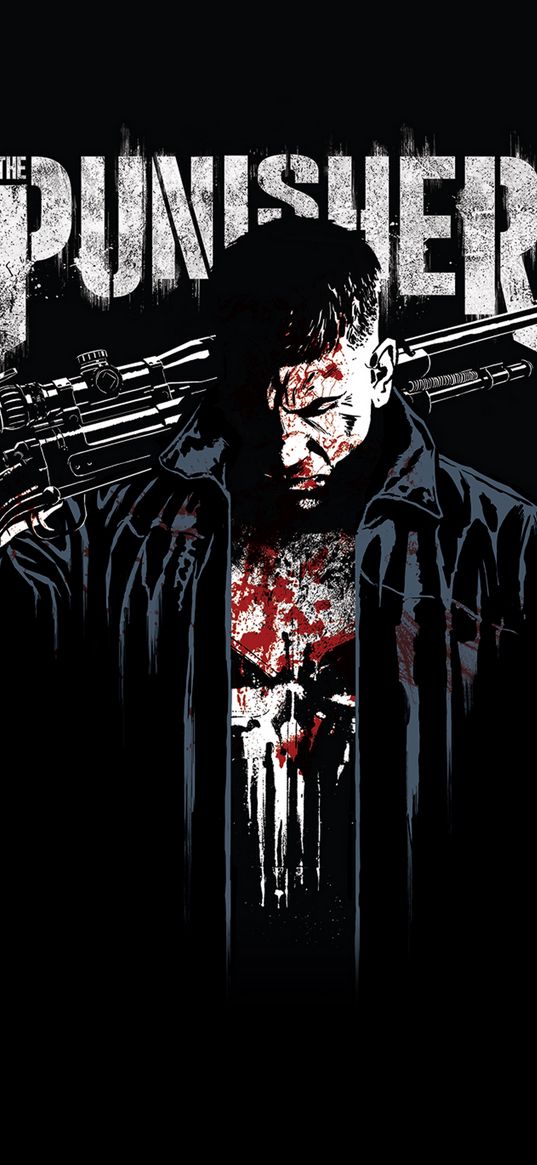 punisher, cover, inscription, weapon, show