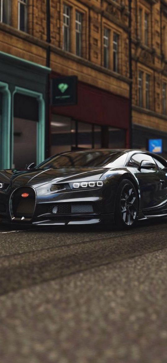 bugatti chiron, bugatti, auto, black auto, road, street