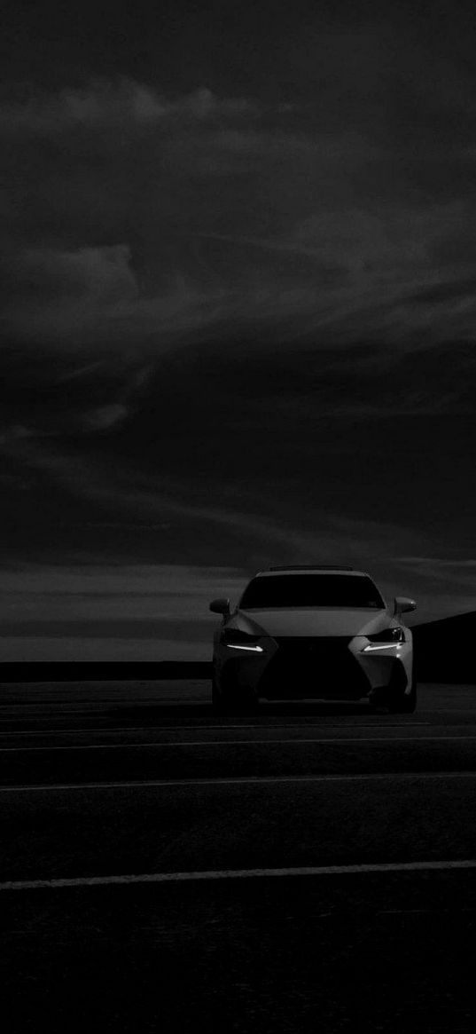 lexus, lexus is350, auto, white auto, sky, clouds, grey, black, white, wb