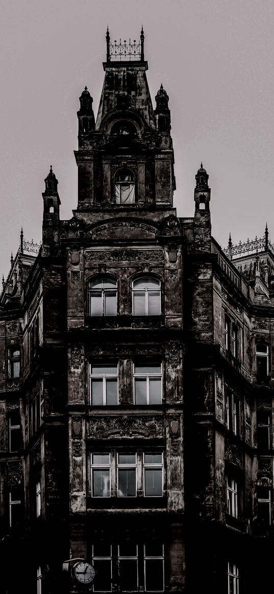 retro, building, vintage, dark, nostalgic, architecture