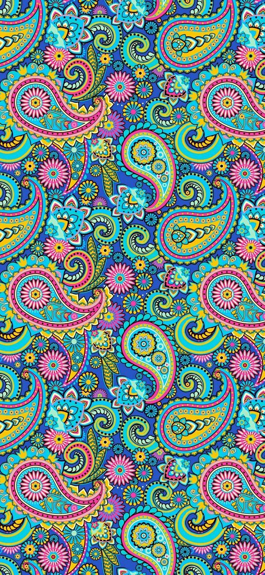 paisley, patterns, ornament, multicolored, abstraction, texture