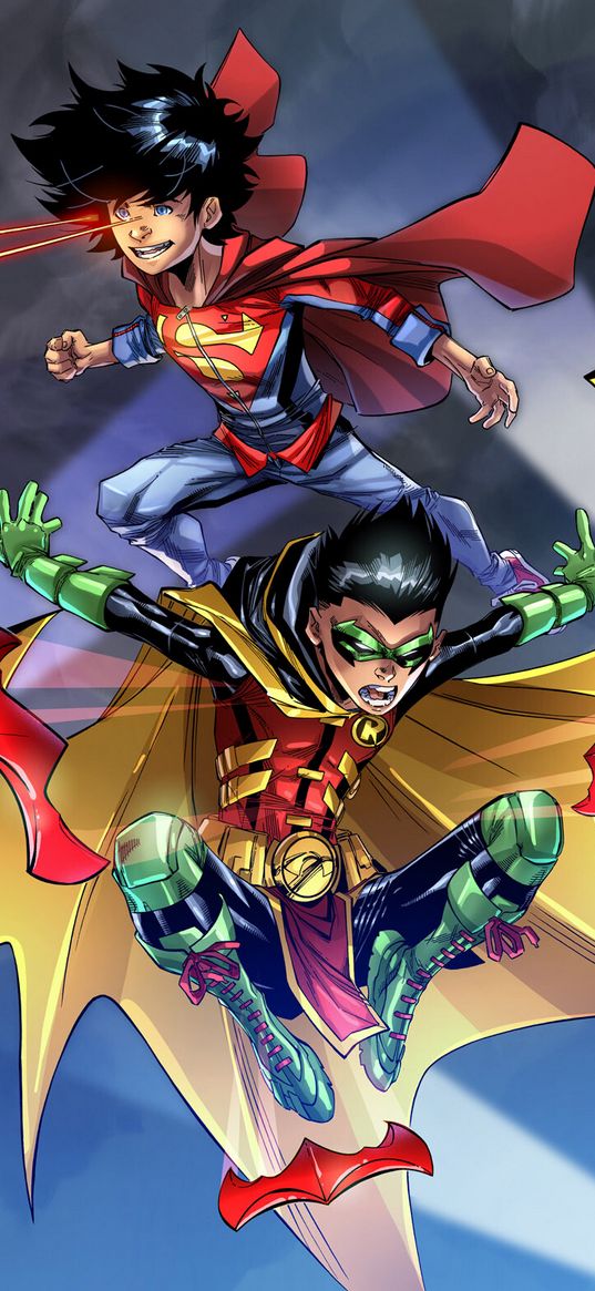 teen titans, robin, superboy, superheroes, characters, ds, cartoon, kids, raincoats, laser