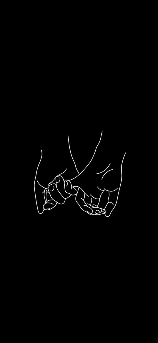 pair, hands, finger, holds, silhouette, black, white, art