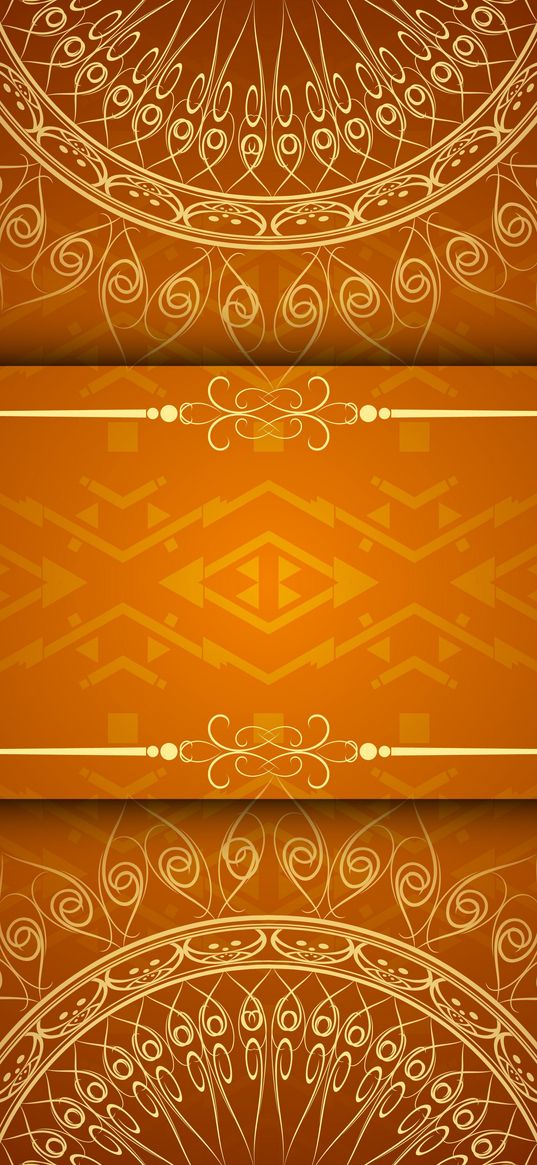 pattern, ornament, yellow, overlay, orange background, abstraction