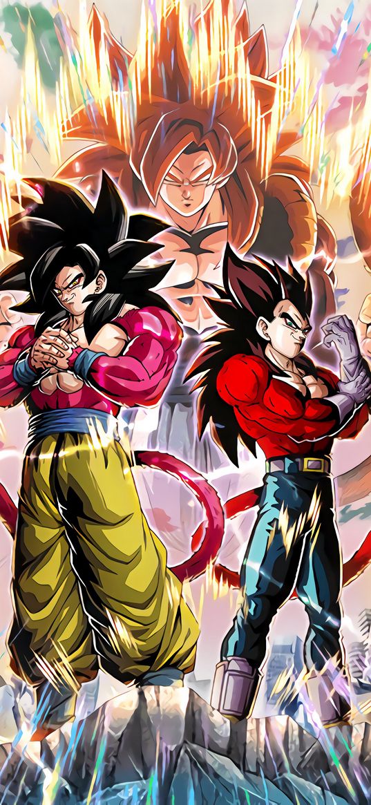 dragon ball, goku, vegeta, characters, anime, fighters, magic, rocks, spirit