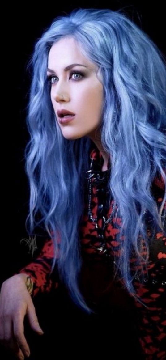 alyssa white-eye, singer, rock, blue hair