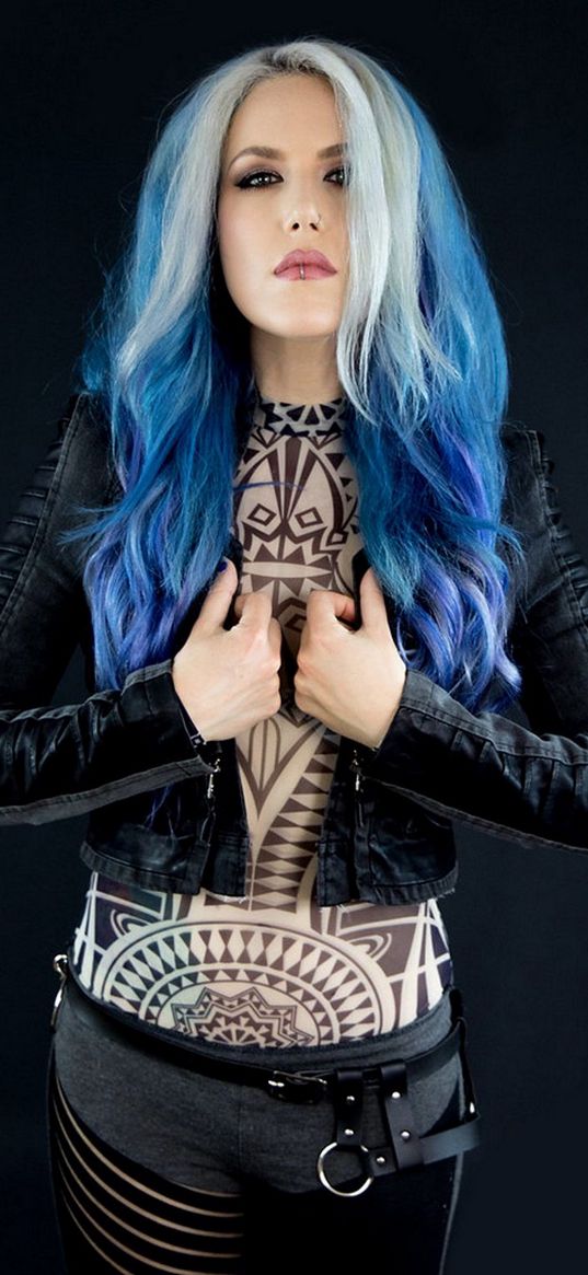 alyssa white-eye, singer, blue hair