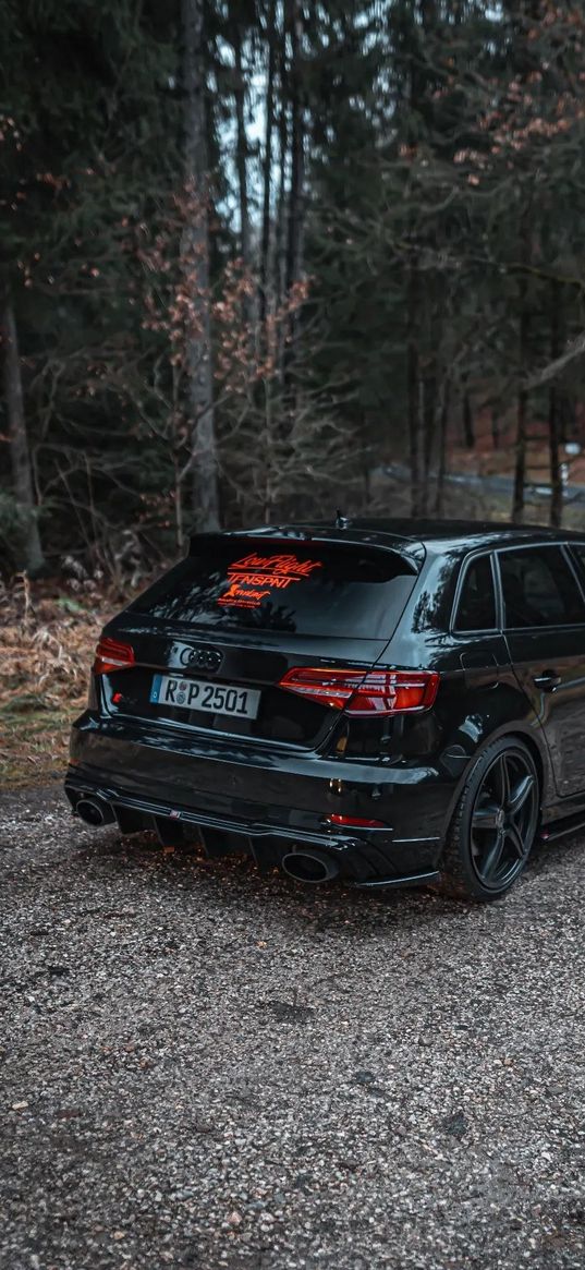 audi rs3, audi, sportback, car, nature, trees