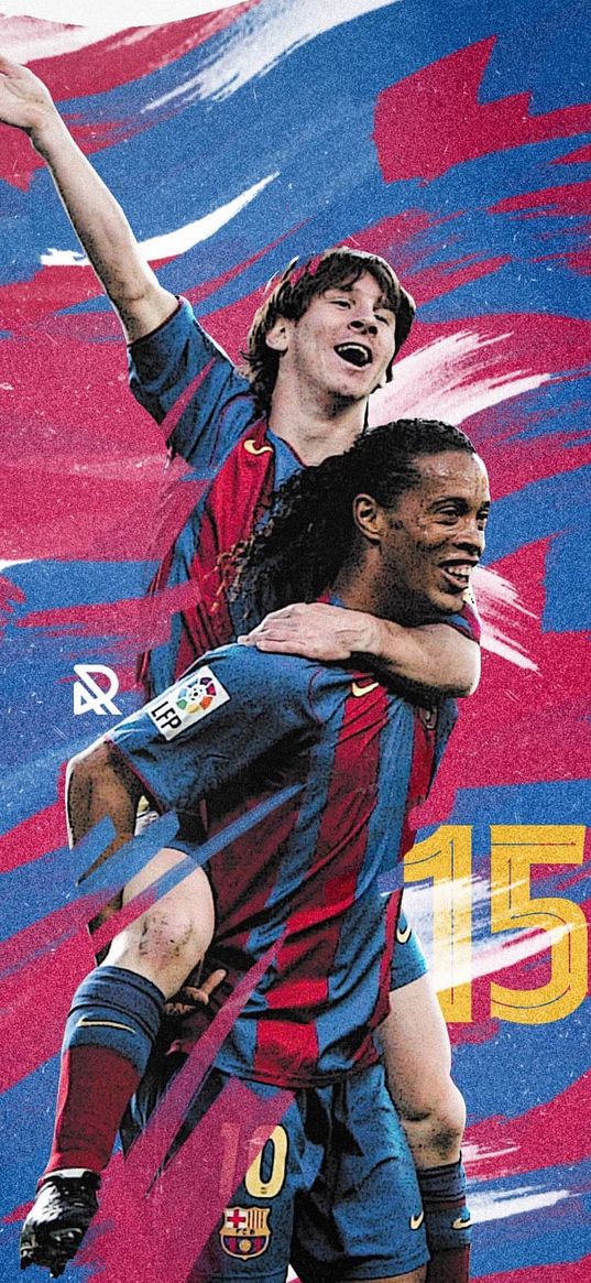 messi, ronaldinho, barcelona, football players