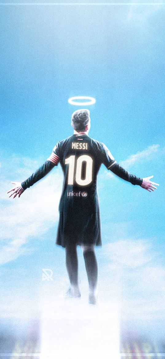 messi, match, barcelona, football, heaven, halo