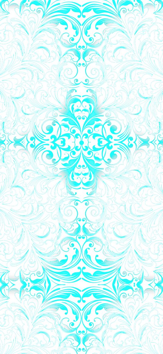 pattern, monograms, vintage, turquoise, white, abstraction