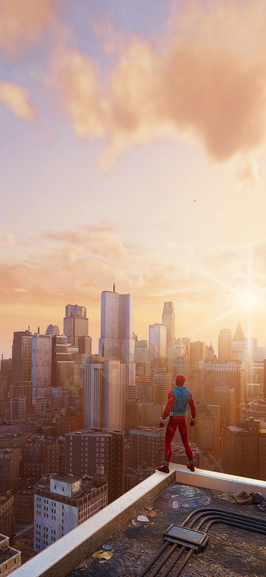 spider-man, spiderman, superhero, marvel, comics, games, city, sun