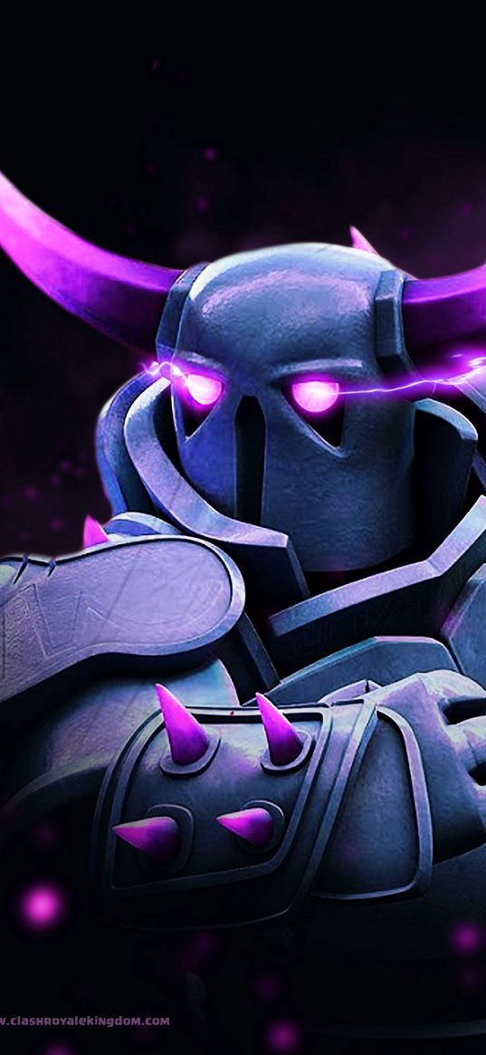 pekka, clash royale, game, warrior, neon, black