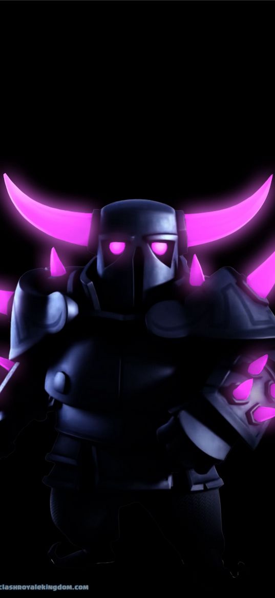 pekka, clash royale, game, warrior, neon