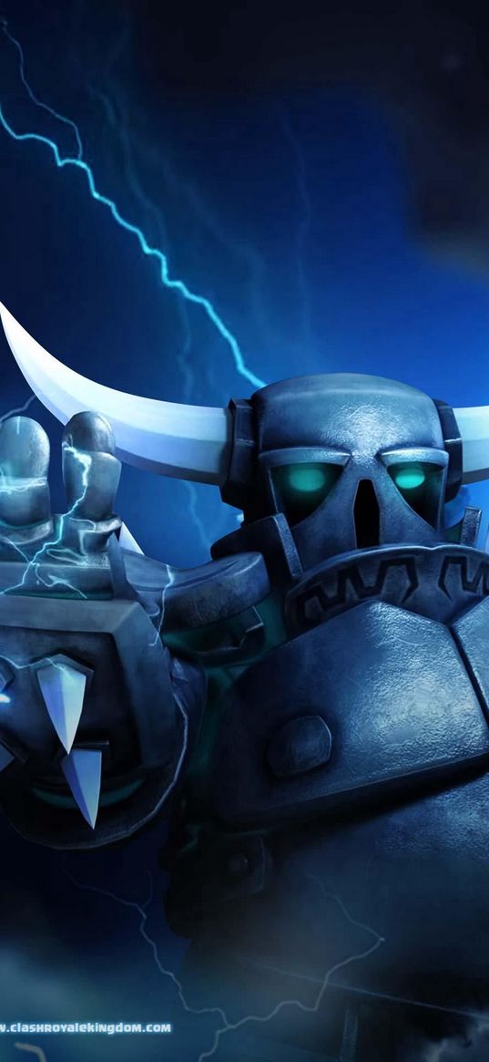 pekka, clash royale, game, warrior, blue