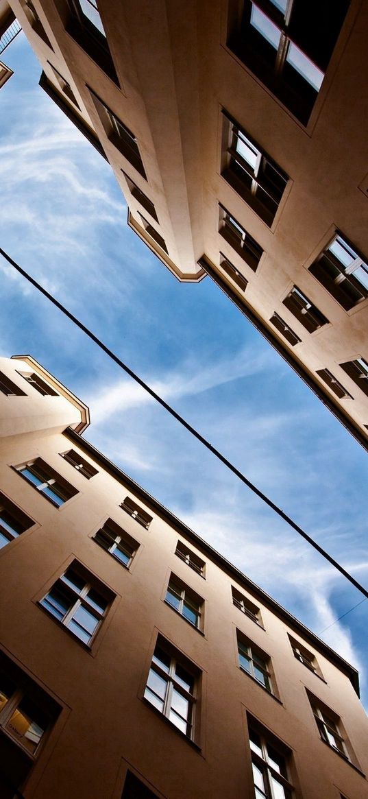 buildings, sky, up, high-rise