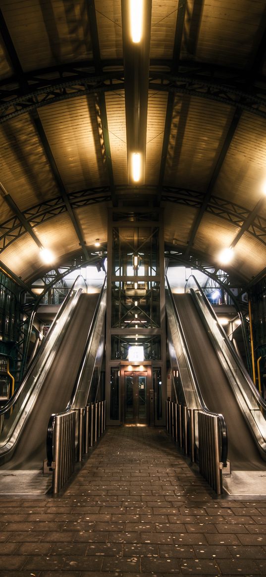 netherlands, escalator, subway, underground, hdr