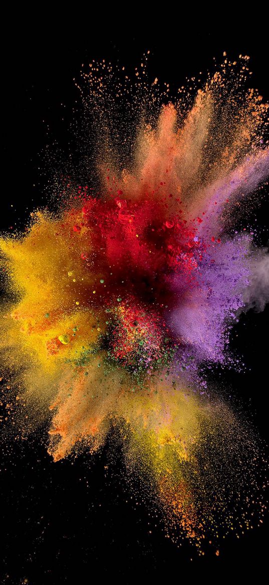 smoke, paint, multicolored, splashes, black background