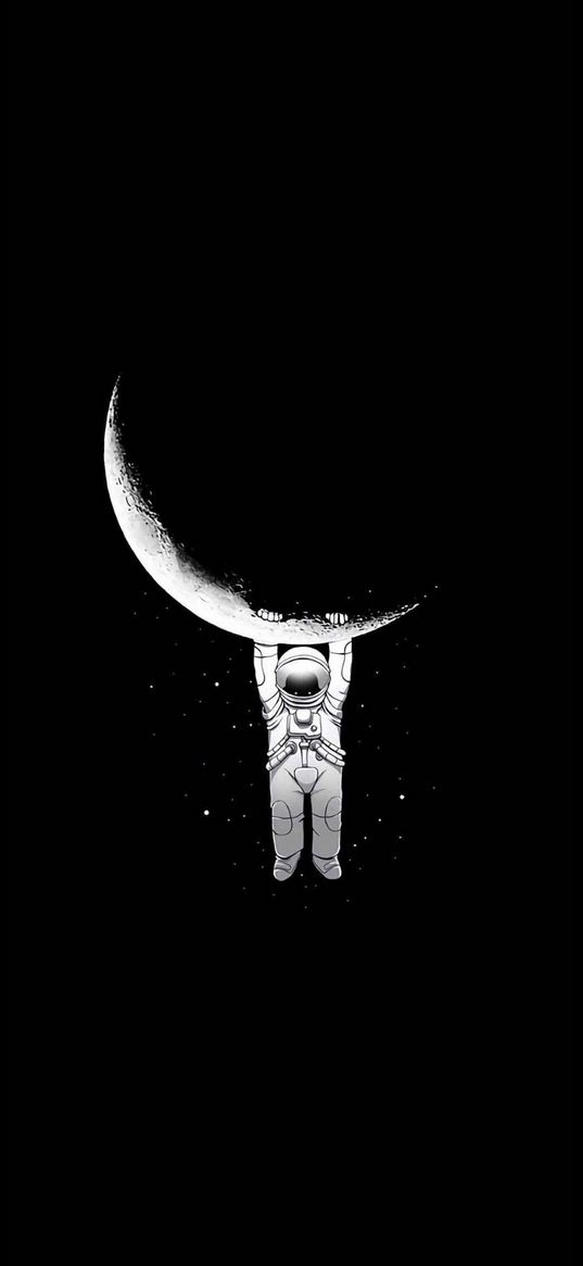 cosmonaut, month, moon, stars, cosmos, art