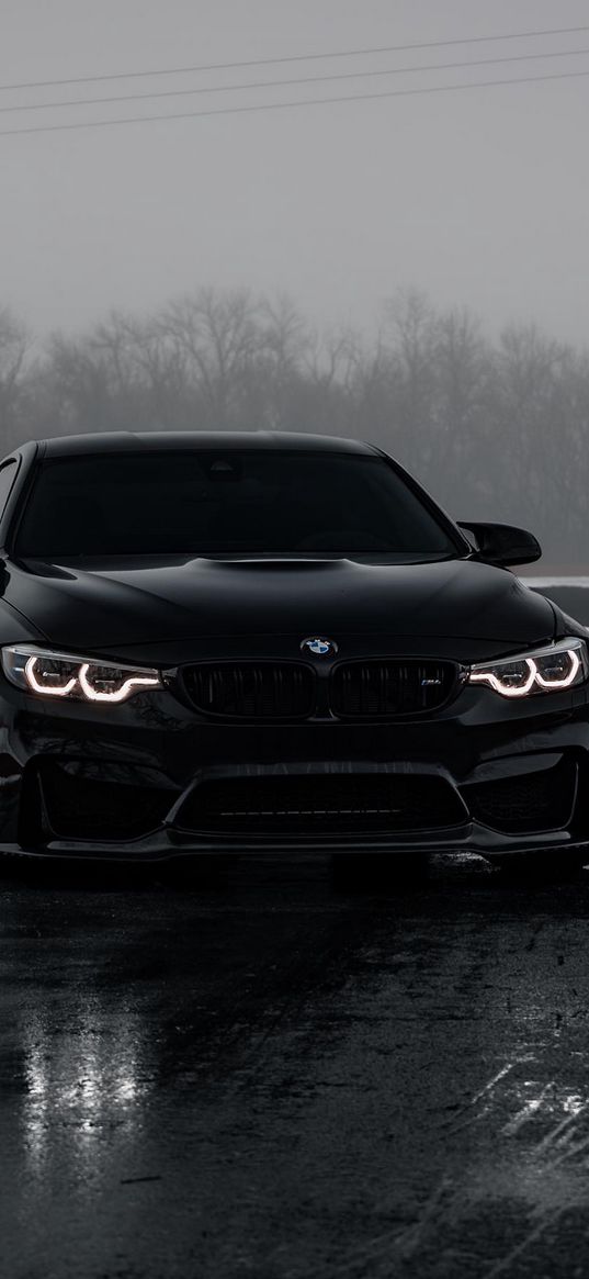 bmw, black, car, winter, wallpaper