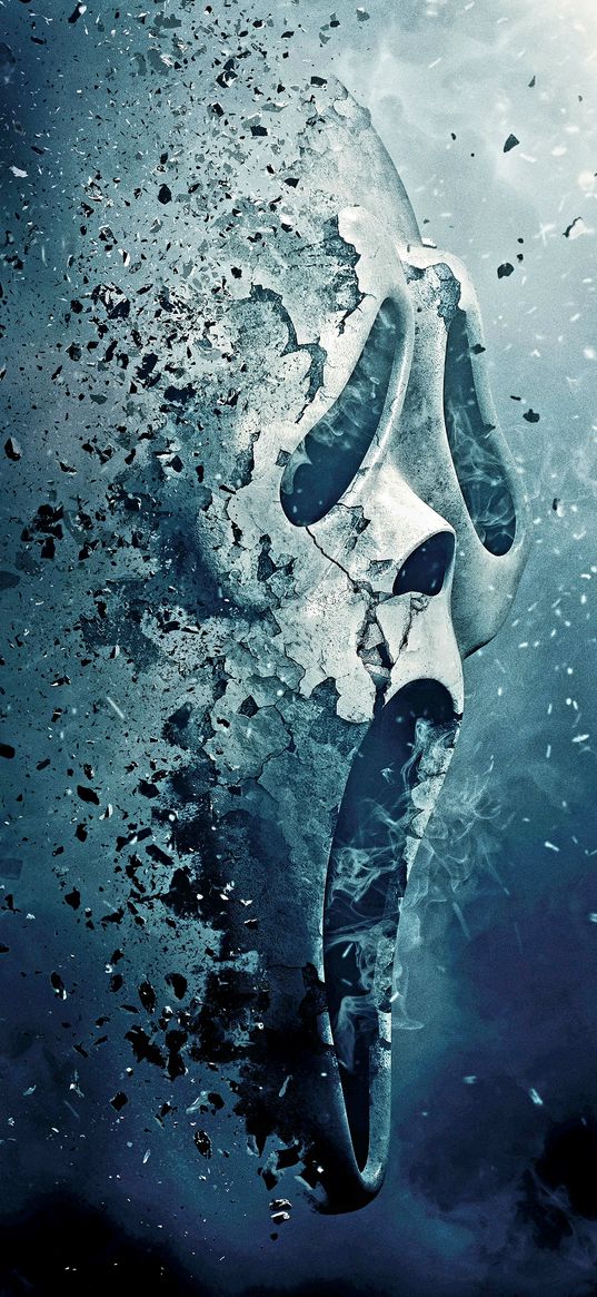 scream, movie, poster, art, smoke, mask