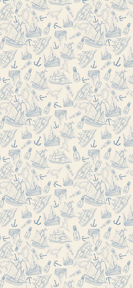 ship, anchor, blue, beige, pattern, texture, background