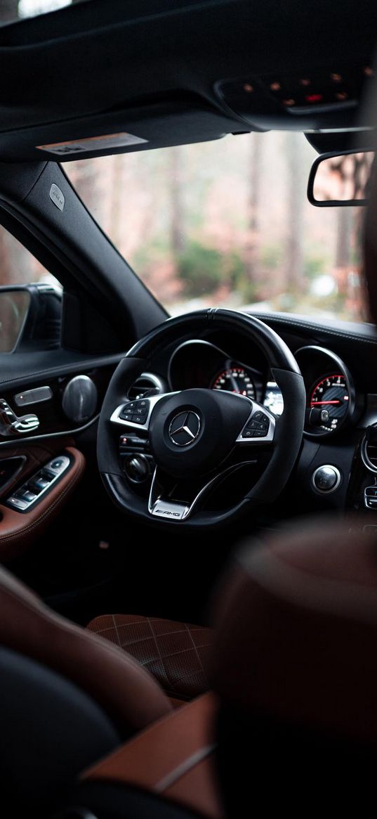 mercedes, auto, interior, steering wheel