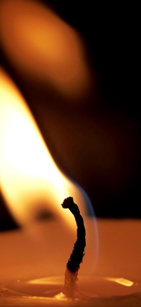 fire, wick, candle