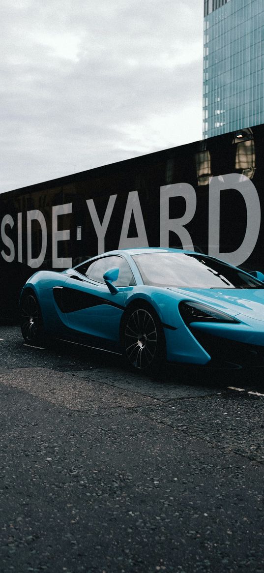 mclaren 570s, car, blue, sports car