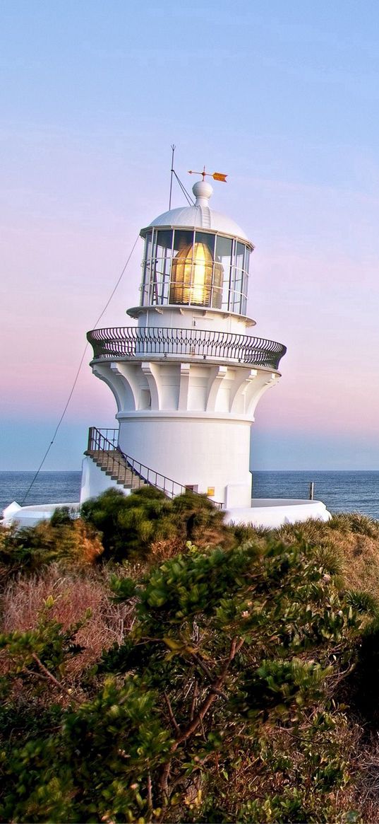 lighthouse, storm, sea, sky, hdr