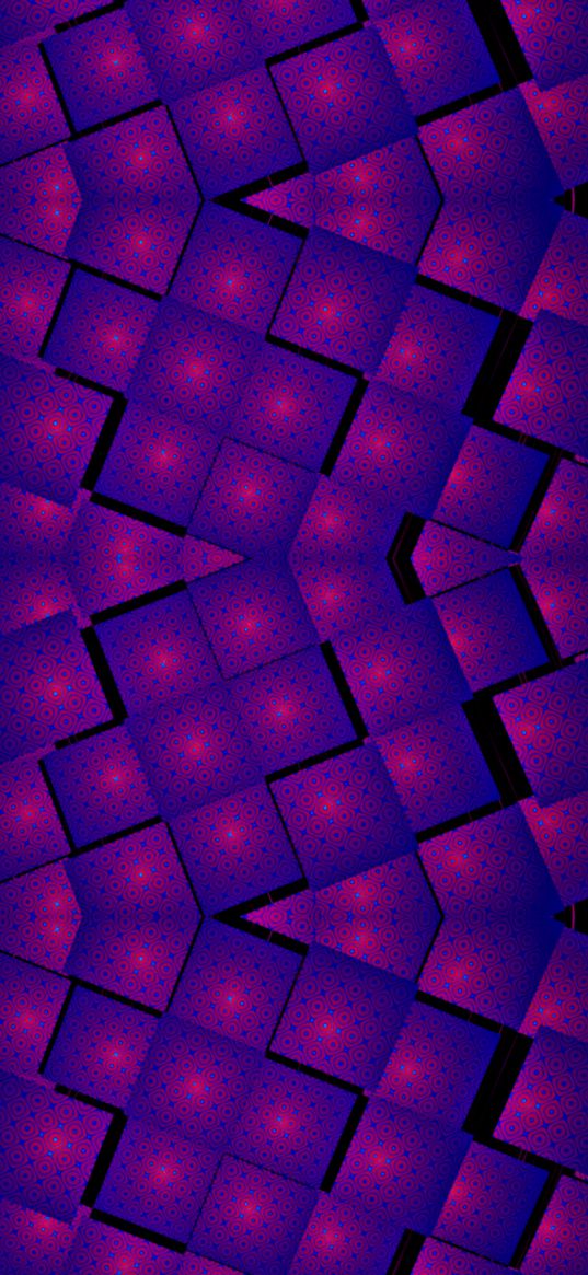 squares, cage, neon, purple, blue, abstraction