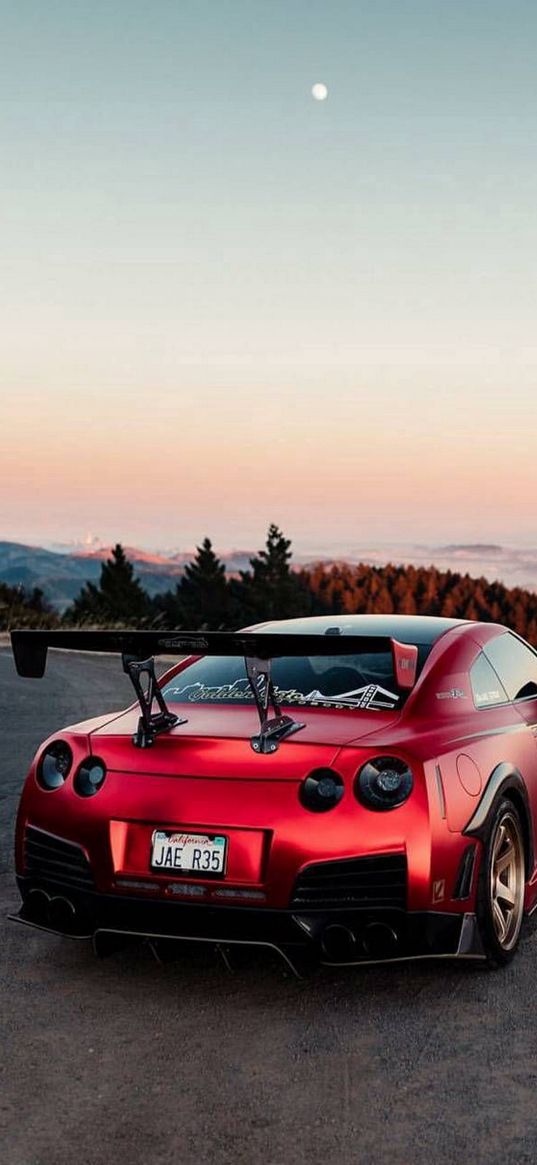 nissan gt-r, car, gtr, supercar, back view