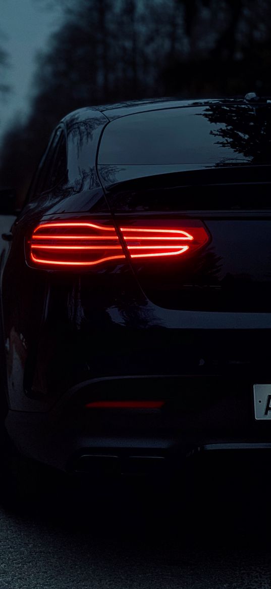 mercedes-benz, mercedes, car, rear lights, black