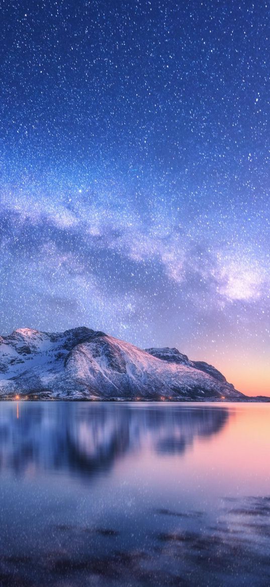 sky, mountain, sea stars, space